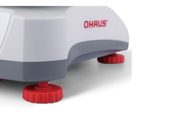 Four adjustable feet on all of the Ohaus Valor series of food production scales