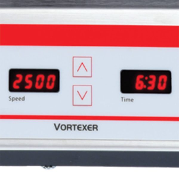 Digital model VXMTDG features touchpad control for easy input of settings, and independent LED displays for speed time.