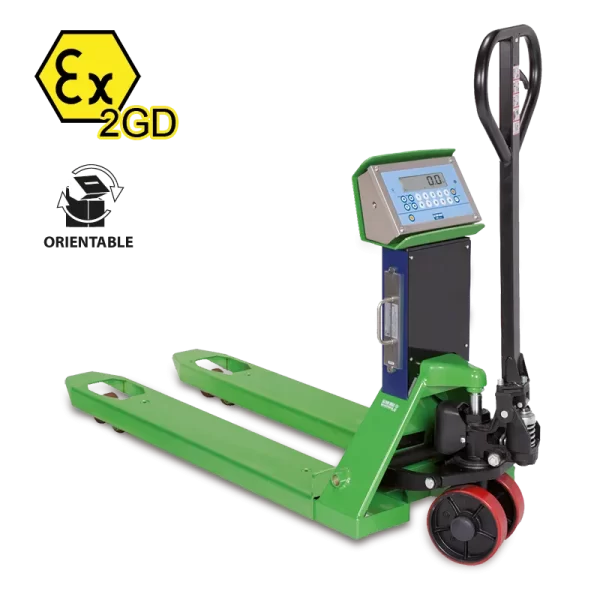 TPW EX 2GD Pallet truck scales for ATEX zones, with optional Stainless Steel forks